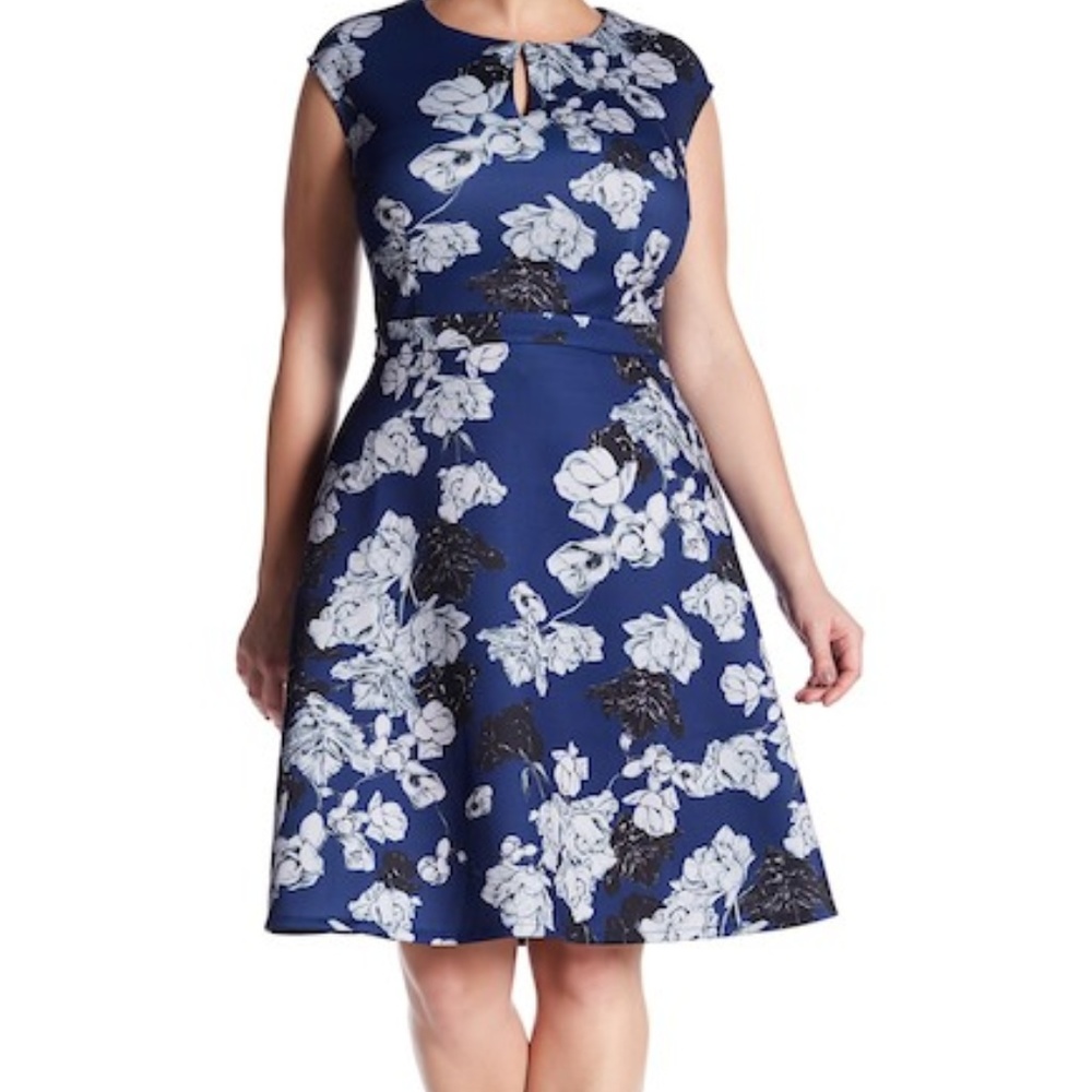 Alexia Admor Floral Keyhole Fit & Flare Dress